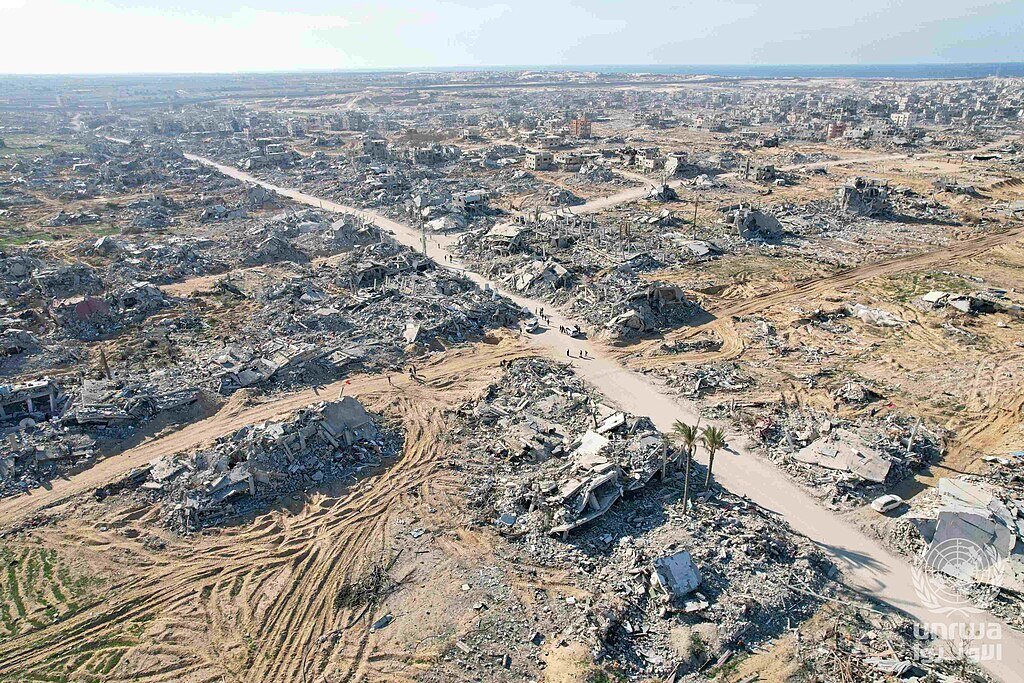 An aerial view showing destruction in Rafah after Israeli forces withdrawal and as the ceasefire took hold, Gaza Strip, Date 21 January 2025